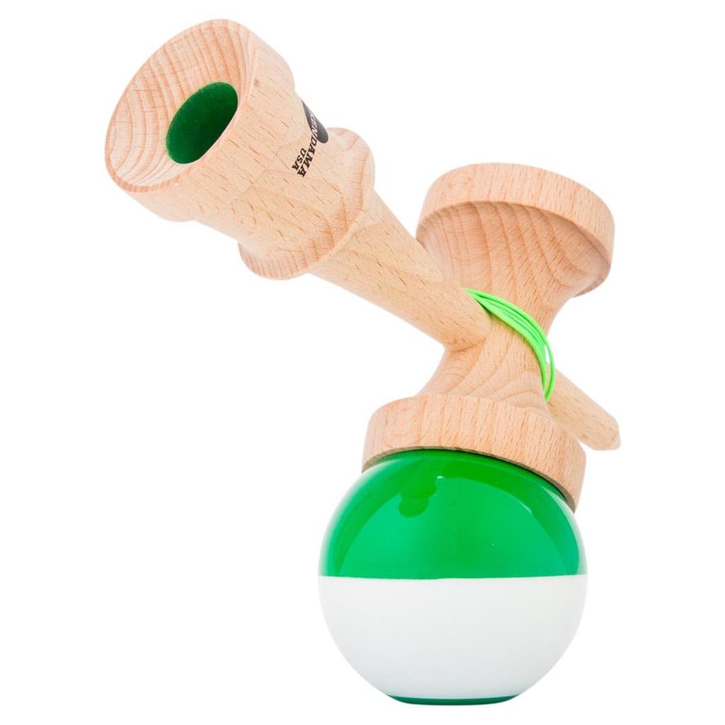 KENDAMA USA Kaizen Kendama Tvar Jet Půlená Vylepšená Kendama Půlená Tvar JET (Zelená/Bílá)