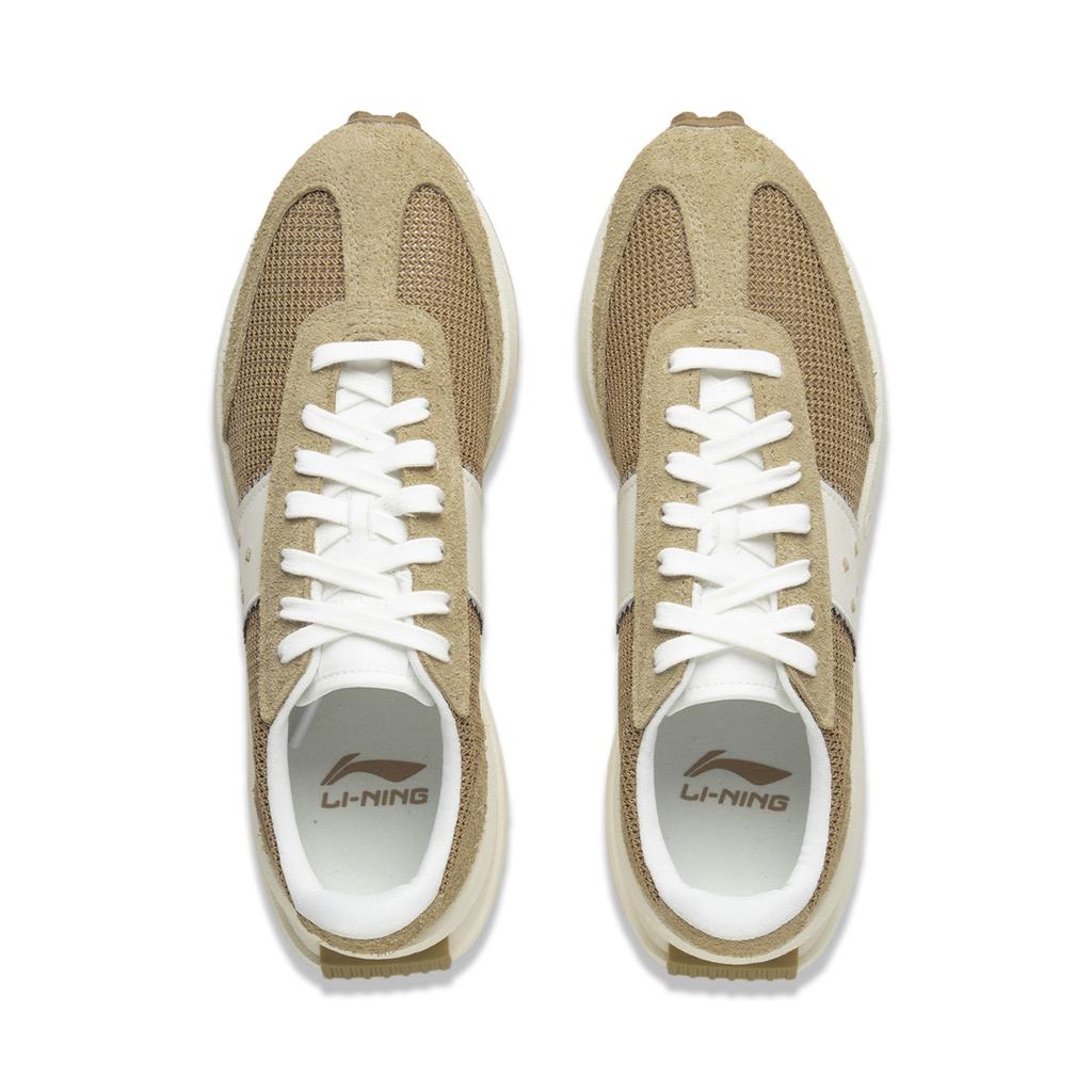 Li Ning Light Boat Reflective Trendy Sports Durable Non-Slip Low-Top Casual Shoes Unisex Casual Shoes Khaki AZGV055-1