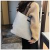 Cotton Linen Casual Tote Bag Large Capacity Handheld Bucket Style For Daily Use