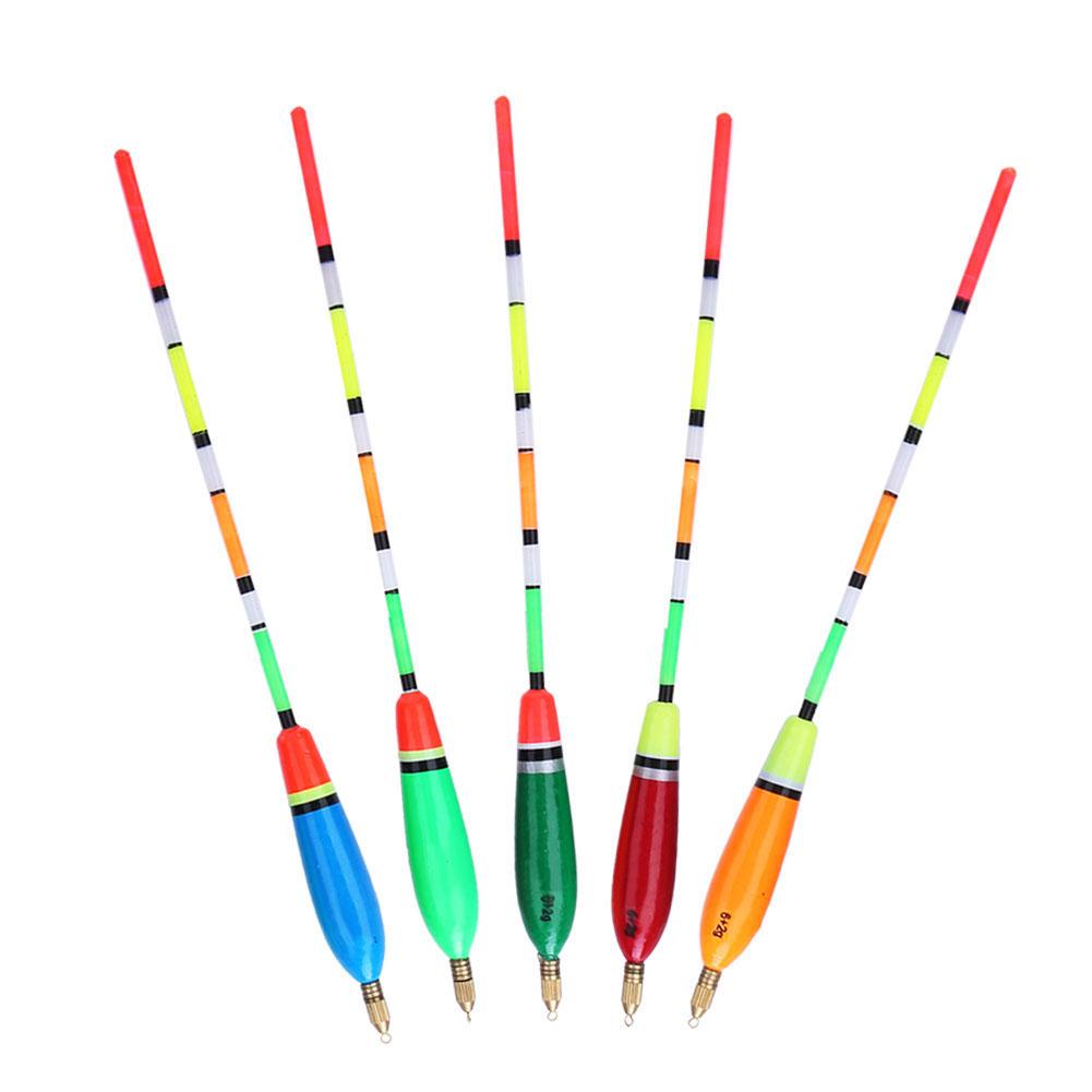 5PCS Multiple Color Balsa Wood Fishing Float Bobber Bite Indicator Angling Equipment(6+2g )