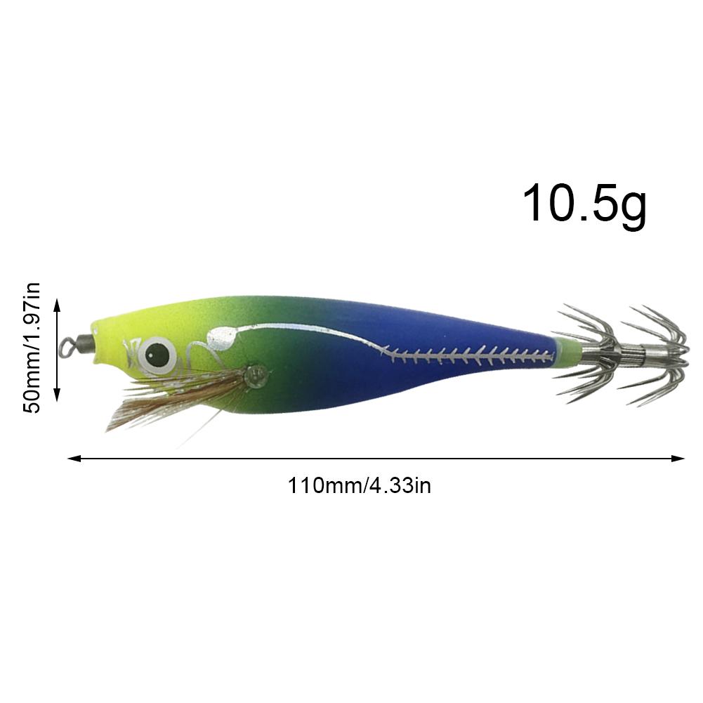 

1-5 шт. Светящаяся приманка для кальмара Джиг-крючок Искусственная приманка Горизонтальная Деревянная креветка Осьминог Каракатица Приманка Грузило Рыболовные аксессуары