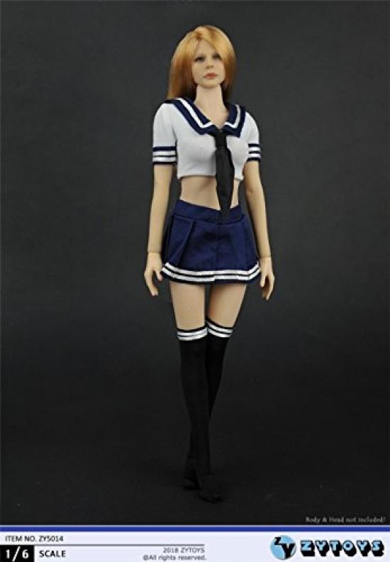 Scale Figure ZY5014 Beautiful High School Girl Summer Sailor Uniform Set and Head Not [TOYBARJAPAN] 1/6 Accessories/ZYTOYS (Body Included)