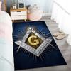 15 Sizes Cool Franc-maçonnerie Printed Carpet Indoor Floor Mats for Bedroom Living Room Kids Room, Office Large Decorative Rugs
