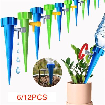 Self Plant Watering Spikes - Automatic Plants Water System with Adjustable Control Valve Switch Design for Houseplant, Gardenplant, Officeplant