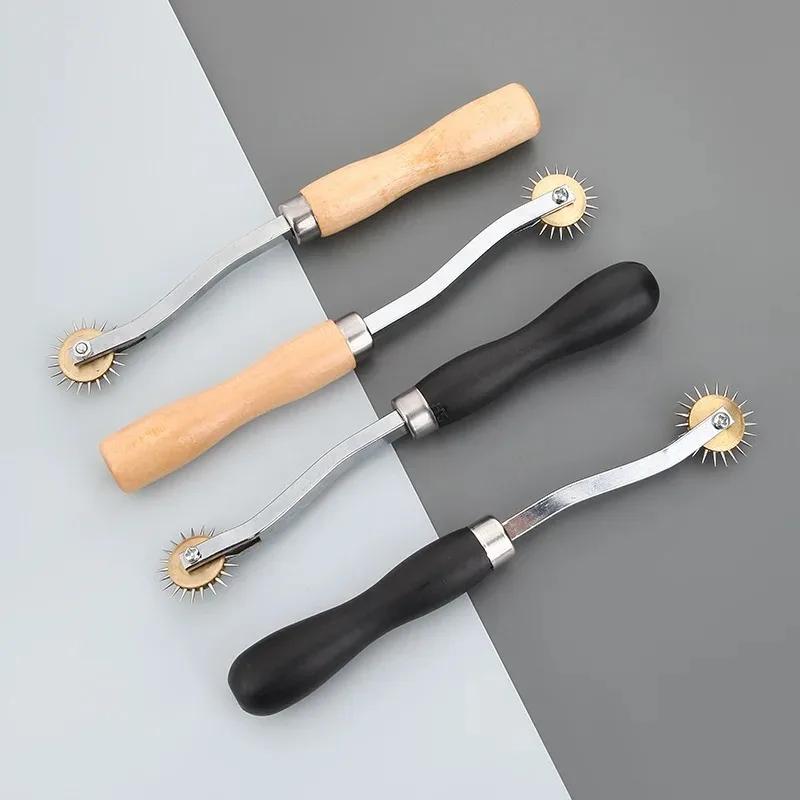 New 4Pcs Stainless Steel Leather Overstitch Wheel Space Paper Perforating Tool Tailor Stitch Marker Gear Roulette Patchwork Tool