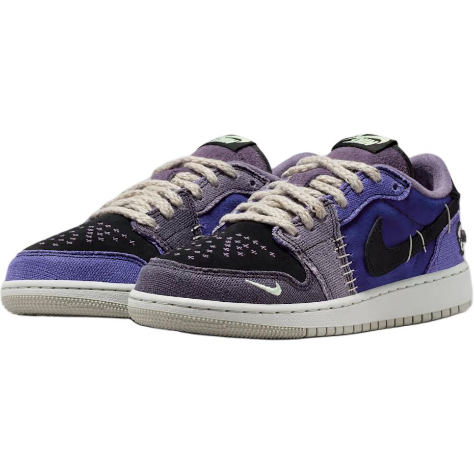 Zion Williamson x Air Jordan 1 Retro Low OG GS Voodoo Alternate Dětské tenisky Modrá Regency-Fialová Vapor-Zelená IH2725-500