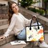 Cute Bird Pattern Portable Tote Bag Casual Daily Large Capacity Handbag for Shopping Travel Commute
