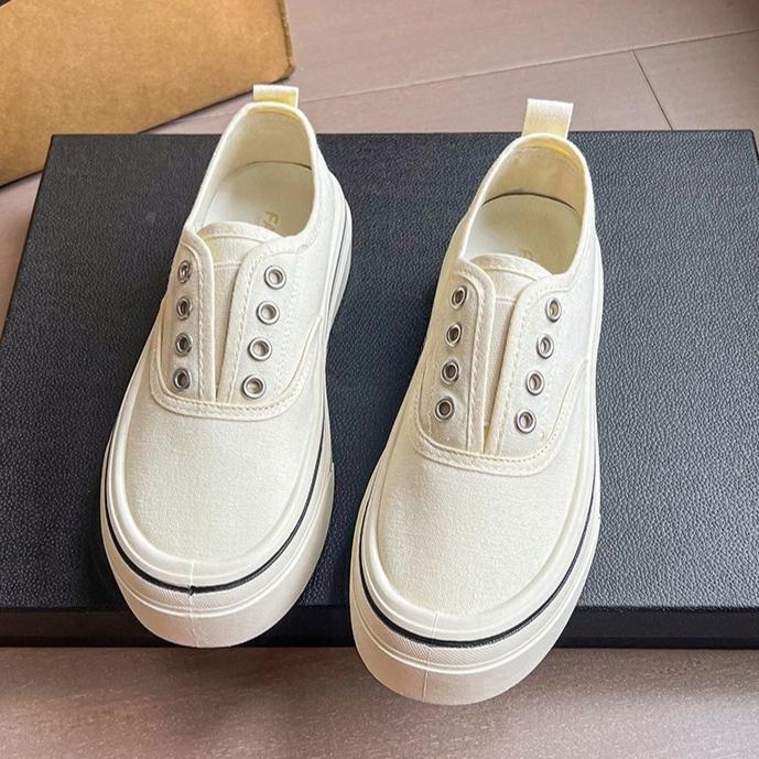 Scarpe da Ginnastica in Tela Retro con Suola Spessa Casual Traspiranti da Donna per Primavera e Autunno