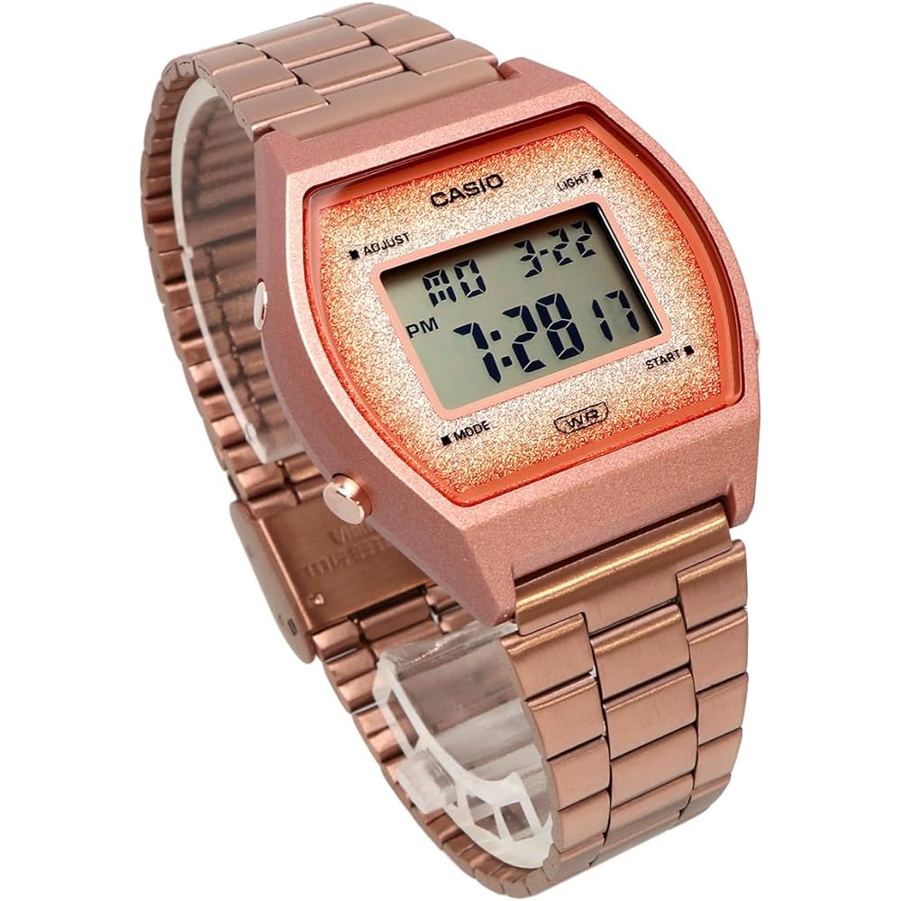 Casio Vintage Series B640WCG-5 Unisex Digital Watch Rose Gold Glitter Face