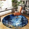 1pc forest night sky Round Chair mat office Area Rug - Non-Slip, Floor Mat for Office, Bedroom, Ideal home decor gift p0105120