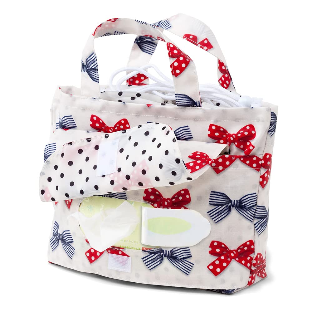 COLORFUL CANDY STYLE Diaper Pouch for Cute and Polka Dot and Striped French Ribbon B1304400 Girls, Portable, (Scarf, Ivory)