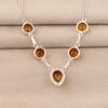 Natural Citrine Gemstone Silver Necklace 16-18" 925 Sterling Silver Handmade Jewelry For Wedding RN-3-3