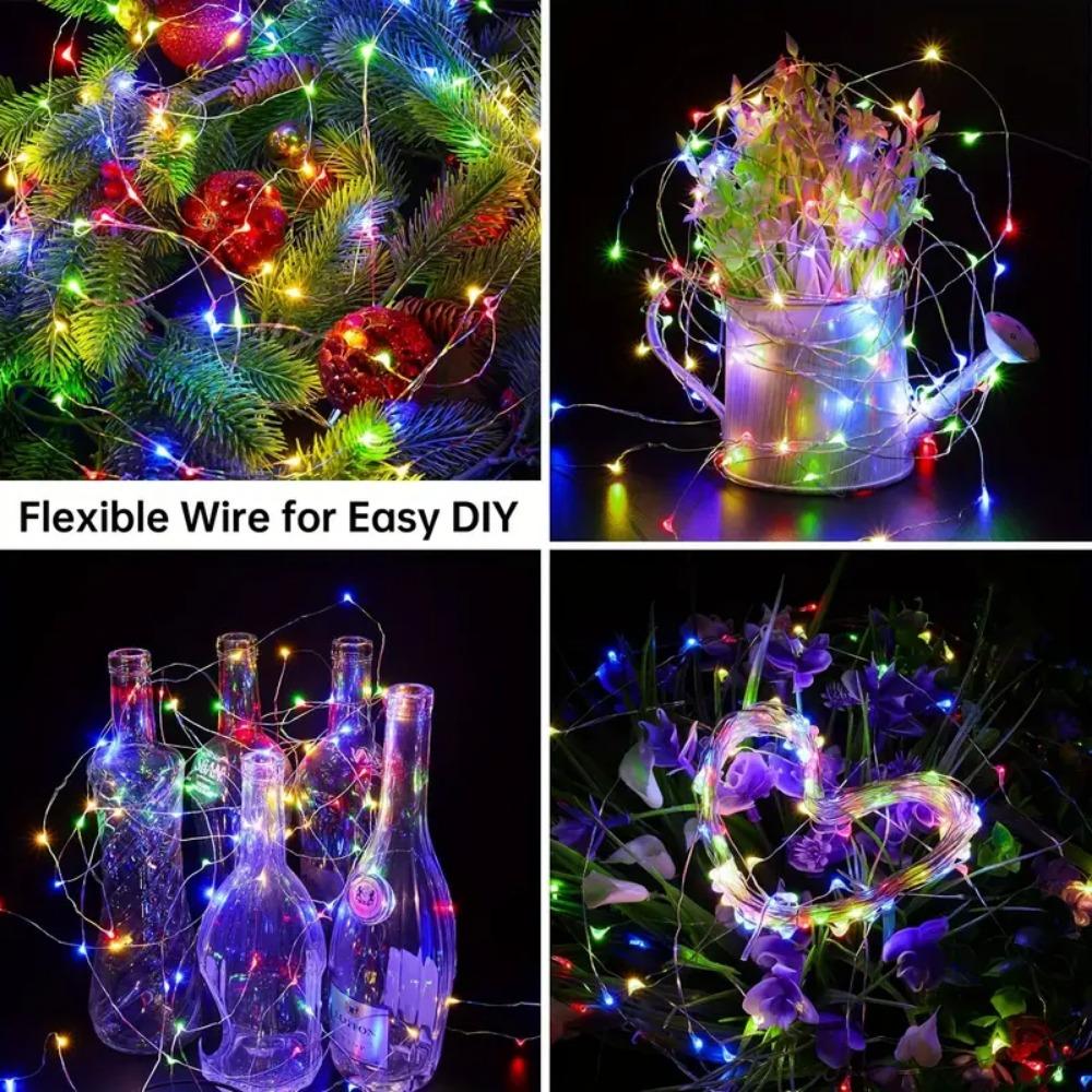 USB Dimmable Copper Wire String Fairy Lights with Remote Control for Bedroom Ceiling Christmas New Year Indoor Home Party Decor