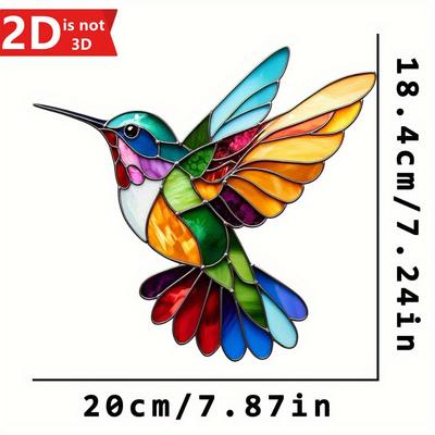 Stunning Glass Hummingbird Hanger for Window, Wall, and Outdoor Decor. A Featherless, Energy-free Seasonal Gift.
