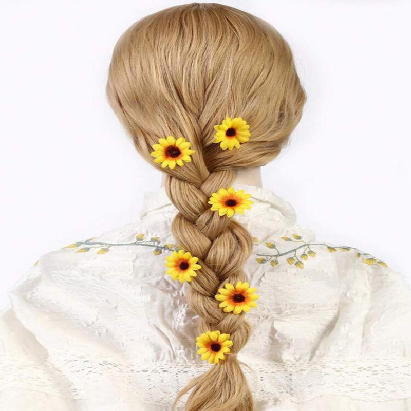 10 st Söta Blomsterhårnålar Färggranna Solros Sidbensklämmor Lämpliga för Dagligt Bruk Som Håraccessoarer Gåvor