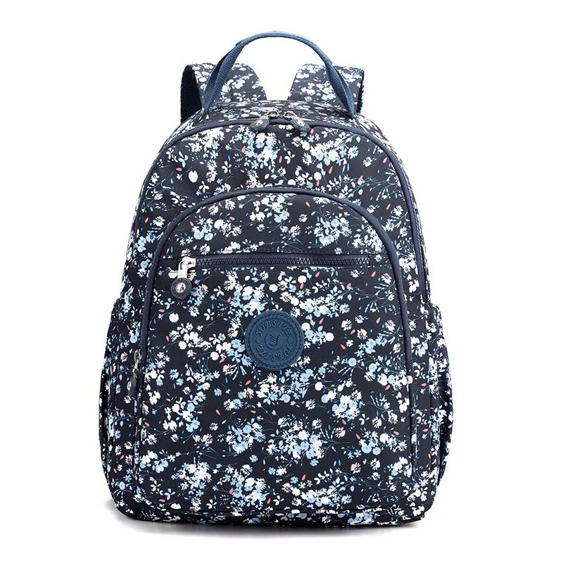 New Printing Women'S Waterproof Nylon Backpack Simple School Bag for Teenage Girl Shoulder Travel Bag School Backpack 2023