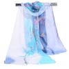 Flower Print Shawl Silk Sun Protection Beach Scarves Fashion Wrap Hijab  Women