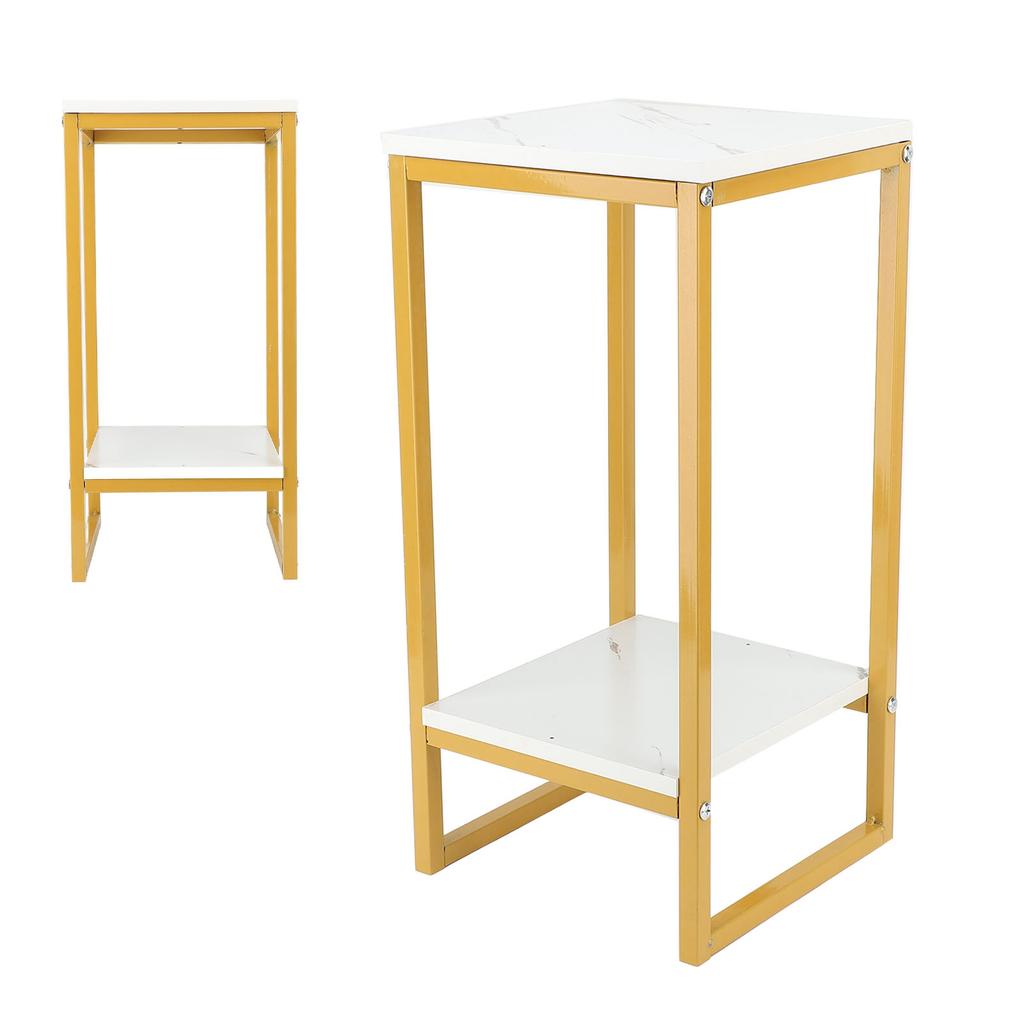 2 Tiers Flower Stand 60cm Sturdy Iron Frame Multifunctional Easy Assembly Flower Pot Shelf for
