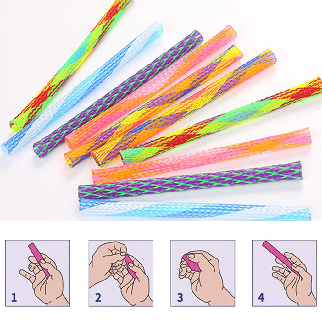 25Pcs Cat Tube Woven Cat Toy Kitten Toy Interactive for Cat Teething Chewing Spring Tube for Cat To Exercise Gift