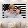 1 Stück Lee Know Han Rosa Amerikanische Flagge Konzert Event Banner Wandteppich SKZ Kpop Wandmöbel Dekoration Fan Geschenke