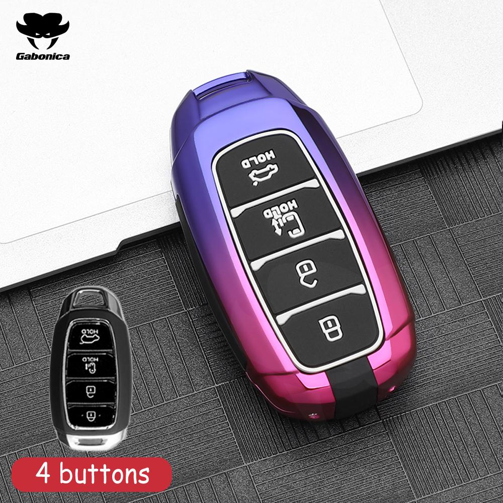 Alloy Car Key Cover For Hyundai N Line Verna Solaris Elantra Azera Kona Encino Grandeur Azera Palisade I30 Ix35 Accent Santa Fe