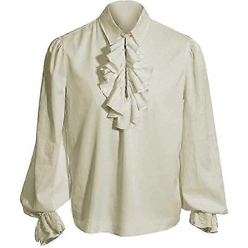 Men's Stage Costumes Vampire Renaissance Victorian Steampunk Ruffled Medieval Halloween Costumes!ZZ51