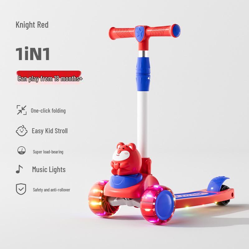 3-in-1 Children's Scooter for Ages 1-10: Sit or Ride for Girls & Boys