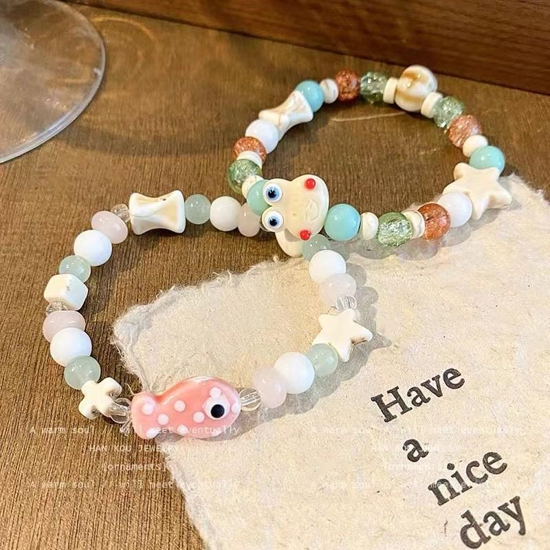 Unique Frog Ceramic Beaded Bracelet Sweet Summer Style Ideal For Travel And Friendship