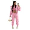 Women's Casual Tracksuit Autumn Winter Top Vest Pant Set Solid Color Zipper Plus Size Sexy Casual Loose Outfits for Women Outfit