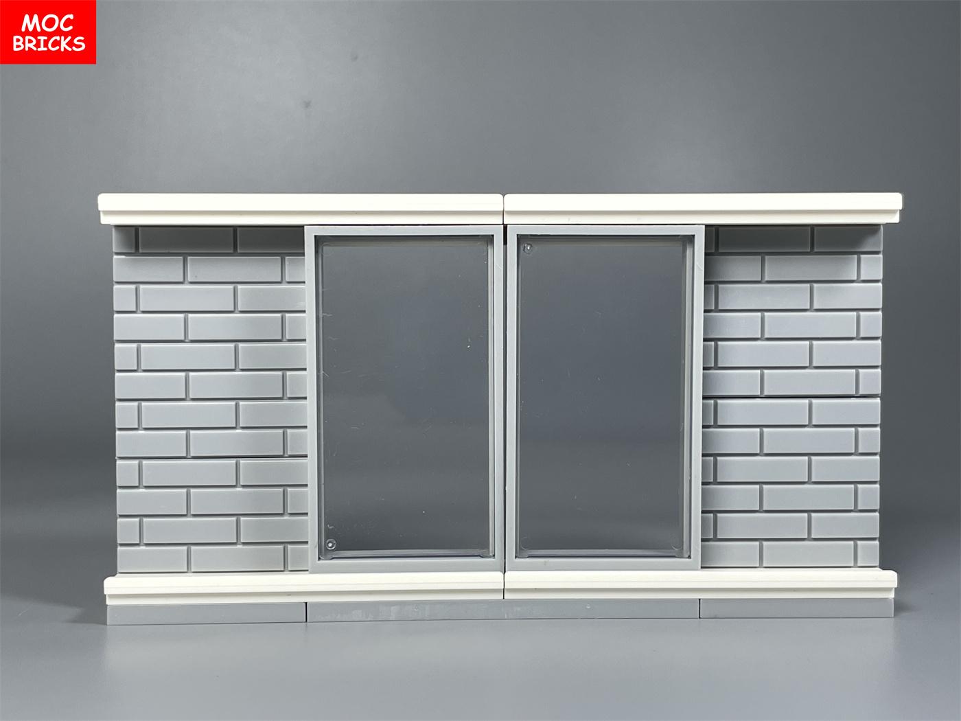 MOC Bausteine Schiebetür 1x4x6 Rahmen 60596 92589 Hauswand Zusammengebaute Teilchen Baustein Kunststoffspielzeug ideal für Kinder