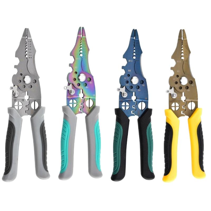 Wire Stripper Decrustation Pliers Adjustable Electrical Wire Stripping Tool Non-Slip Wire Stripper Crimper For Electrical Cable