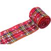 6 4cm Width Christmas Plaid Ribbon with Snowflake Pattern 5 Yards Length for Bows Present Wrapping and Holiday Crafts