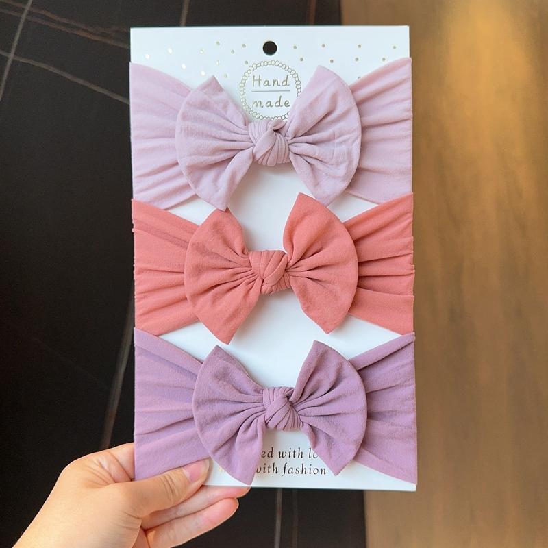 3pcs Baby Girl Bows Headband Newborn Turban Hairband Accessory Kids HairBand Outdoor Toddler Children HeadWrap Hair Accessories