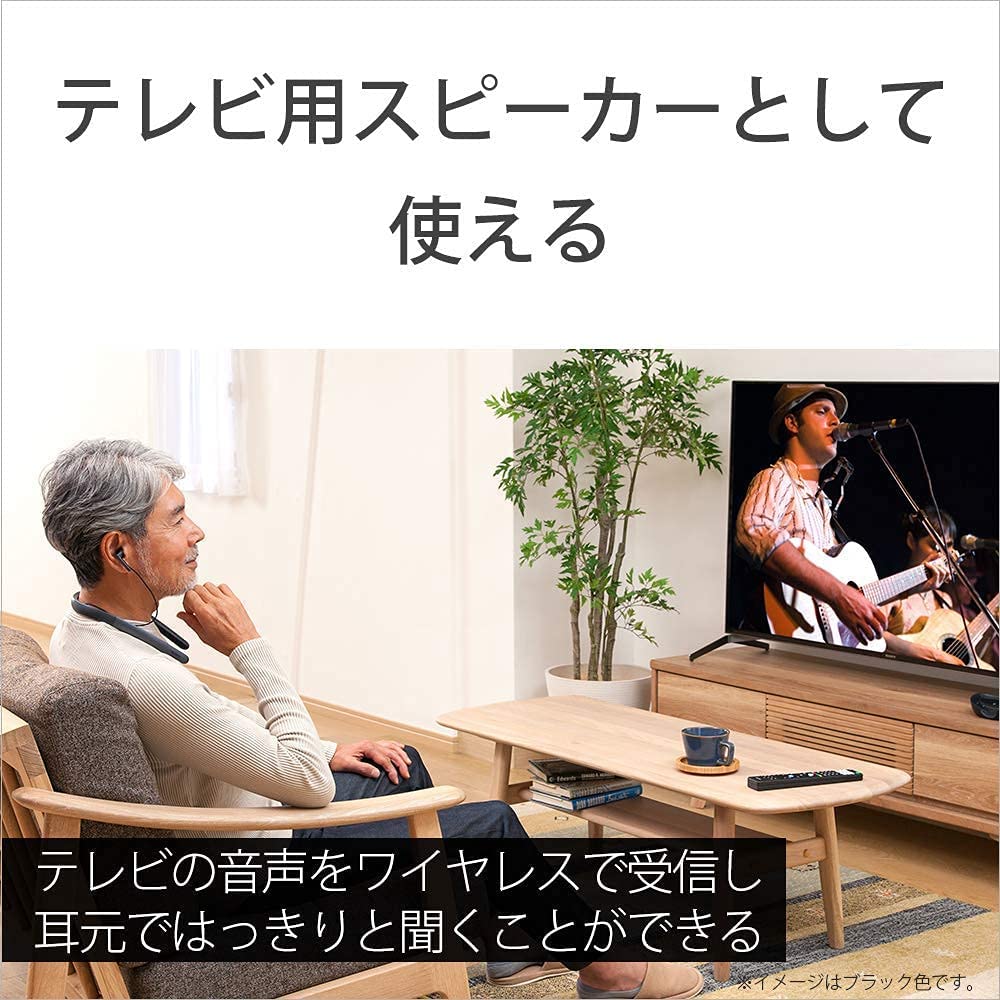 Sony Amplificador de Som/Alto-falante de TV de Pescoço SMR-10: Até 24 Horas de Duração da Bateria, Seleção Automática de Cena/Cancelamento de Ruído da Minha Voz, Branco SMR-10 W