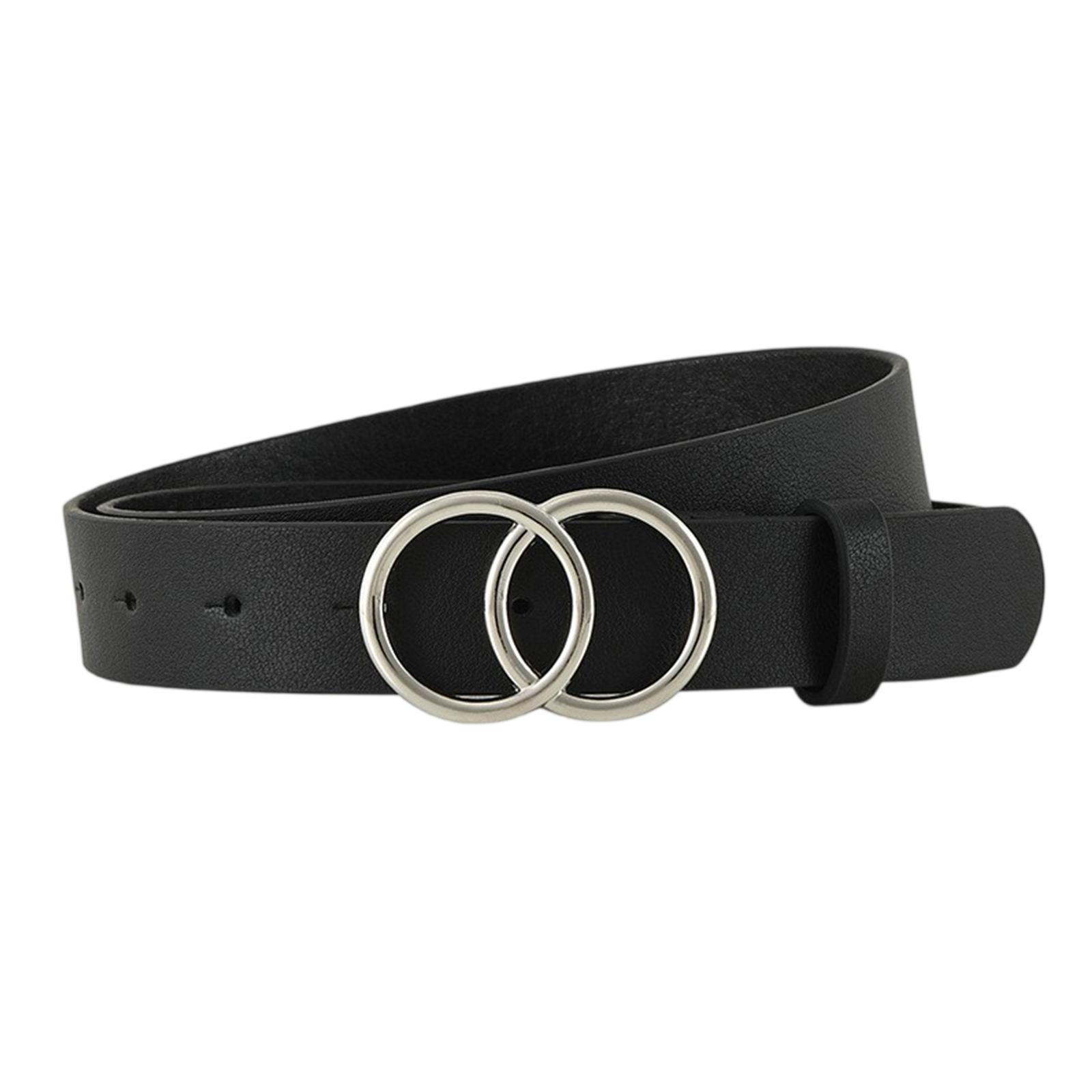 

Европейский и американский ремень с серебряной петлей и круглой пряжкой, модный и трендовый женский, декорированный джинсовый ремень, универсальный, для повседневных брюк. One Size