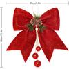1Pcs Christmas Decoratio Bow Red Glitter Bow 30cm Christmas Tree Pendant Ornaments for Home Decor Xmas New Year Gifts Accessory