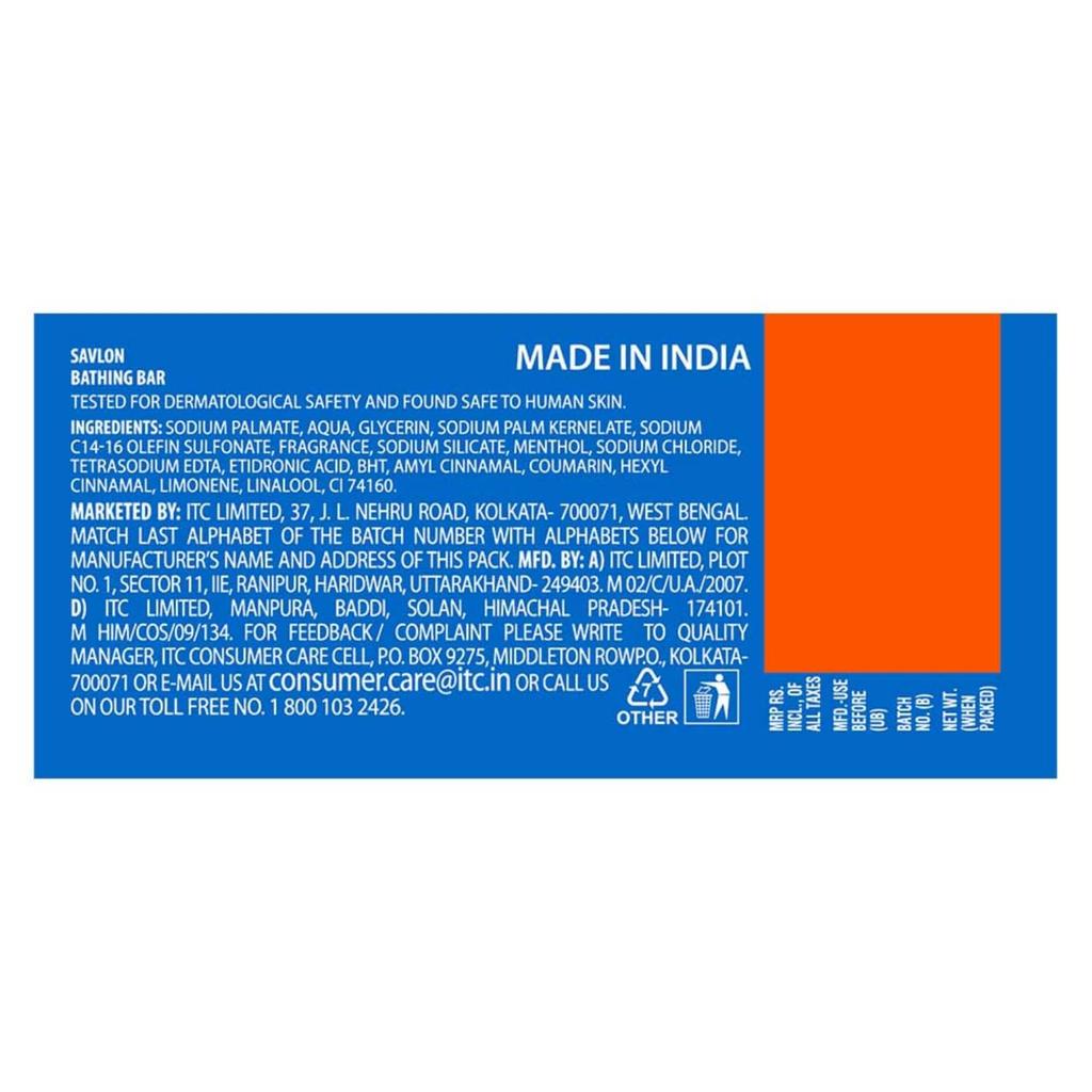 Savlon Cool Soap Combo Pack With Menthol And Glycerin 120gx5 For Refreshing Hydration And Everyday Bathing Protection Suitable For All Skin Types