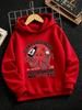 Kids Japanese Osaka Dotonbori Octopus Hoodie Cartoon Graphic Print Pullover Sweatshirt Cute Streetwear Casual Hooded Top Autumn