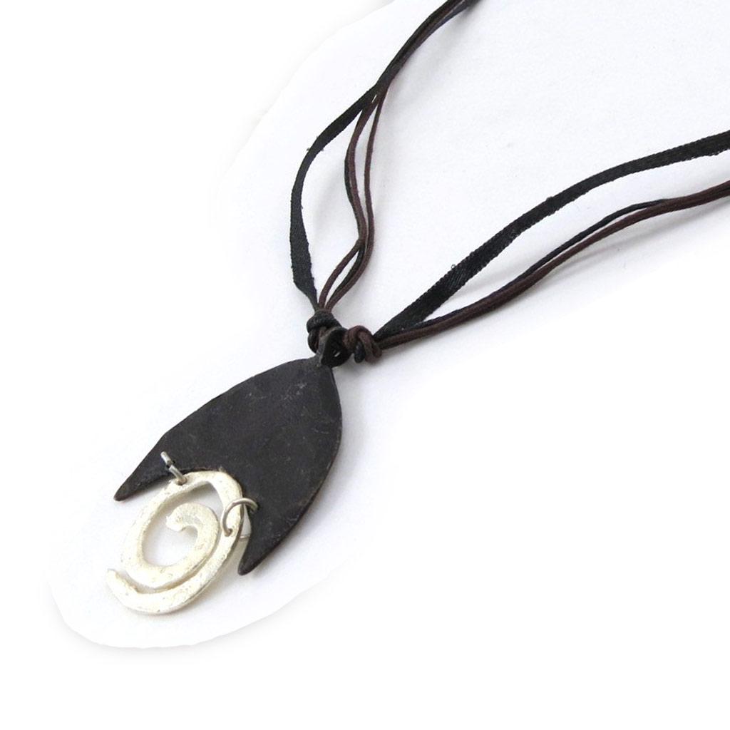 Les Trésors De Lily [E7233] - Designer Necklace 'Jardin d'Eden' Black Silver