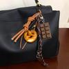 Llavero de cuerda tejida con pan pequeño de agua alcalina, colgante para bolso, decoración, piezas y accesorios para bolsos