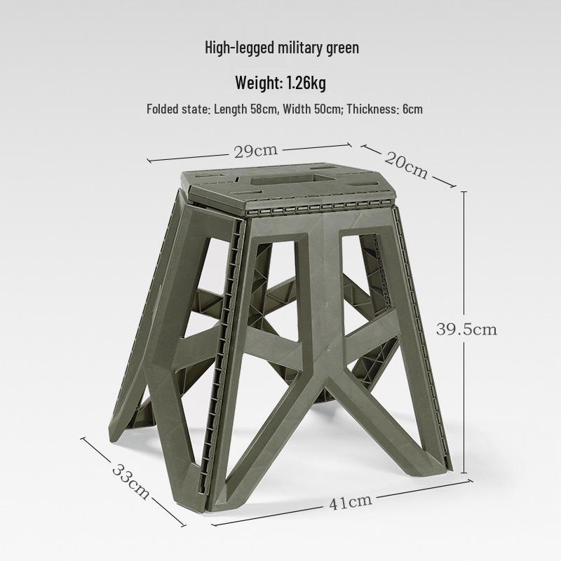 Compact Outdoor Folding Chair with Bucket Holder - Portable Stool for Camping, Fishing, and Queuing