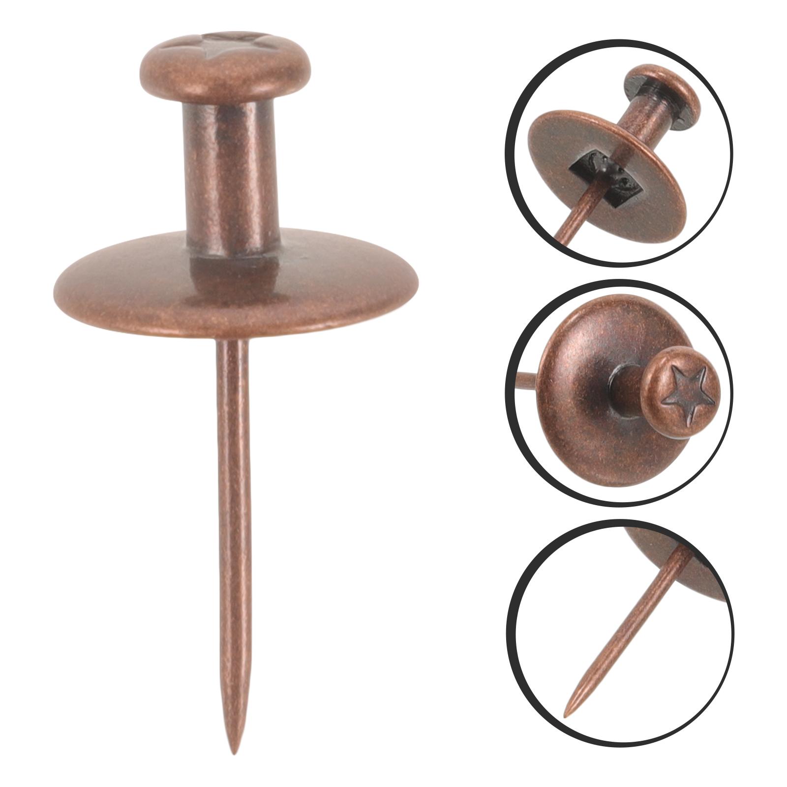 

20 Pcs Zinc Alloy Heavy Duty Push Pins Decorative Wall Nails Picture Hangers Metal Thumb Tacks Hardware Red Bronze