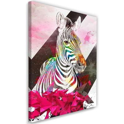 Obraz na plátne Zebra Multicolored Abstract