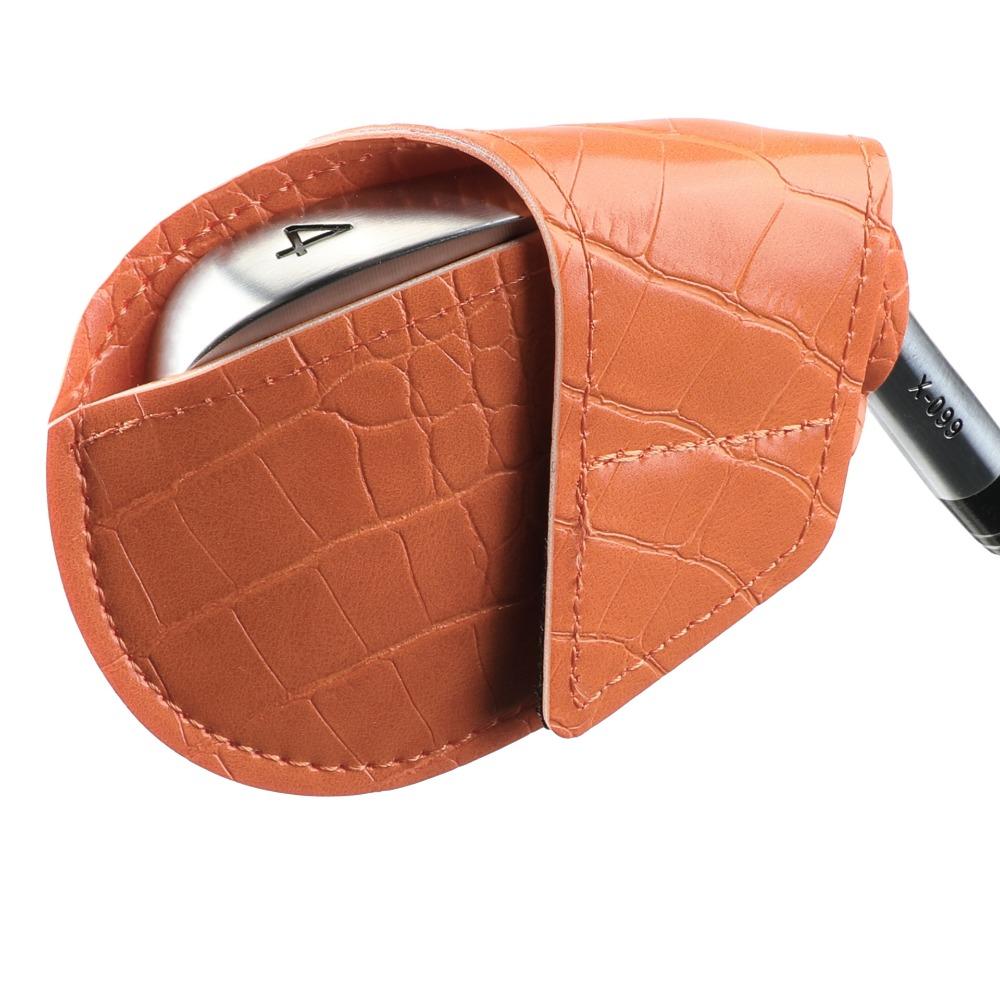 PU Leather Golf Iron Headcover Crocodile Pattern Wear Resistant Golf Wedges Head Cover Waterproof Dustproof Golf Club Head Cover