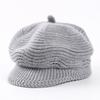 Women Knitted Cap Peaked Octagonal Beret Cap Fashionable Winter Autumn Hat