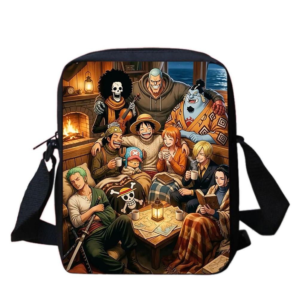 Cartoon One Piece Mini School Crossbody Bag,Light Weight Durable Messenger Bag Christmas Gifts for Kids Casual Daily Travel Use