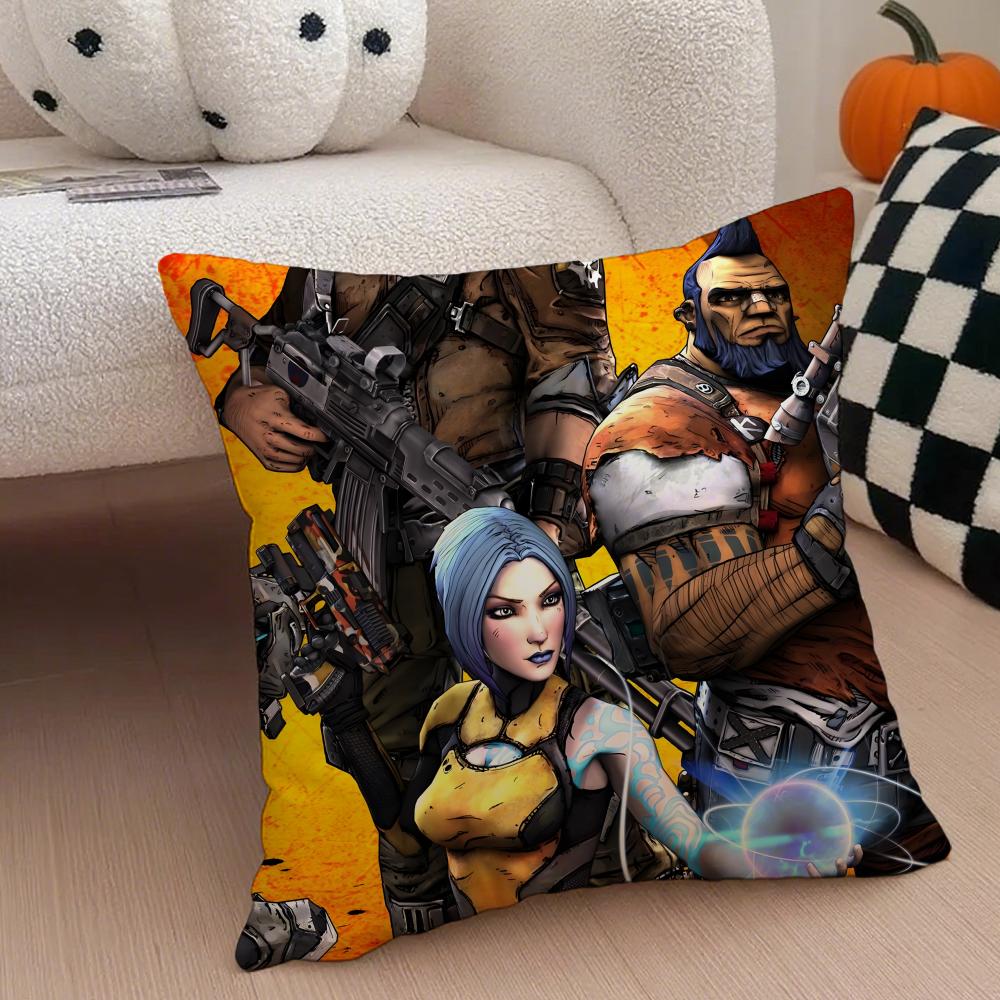 Chaotic and Irreverent BBorderlands Game Cushion Cover Throw Pillow Cover Hidden Button Durable Polyester Chair Cushion