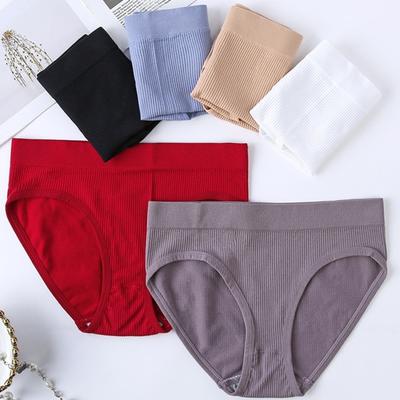 Frauen Höschen Einfarbig Elastische Mittlere Taille Nahtlose Dünne Faden Weiche Anti septische Atmungsaktive Intime Kleidung Dame Unterwäsche Briefs