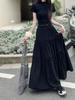 Plus Size Autumn White Pleated Midi Skirt for Women