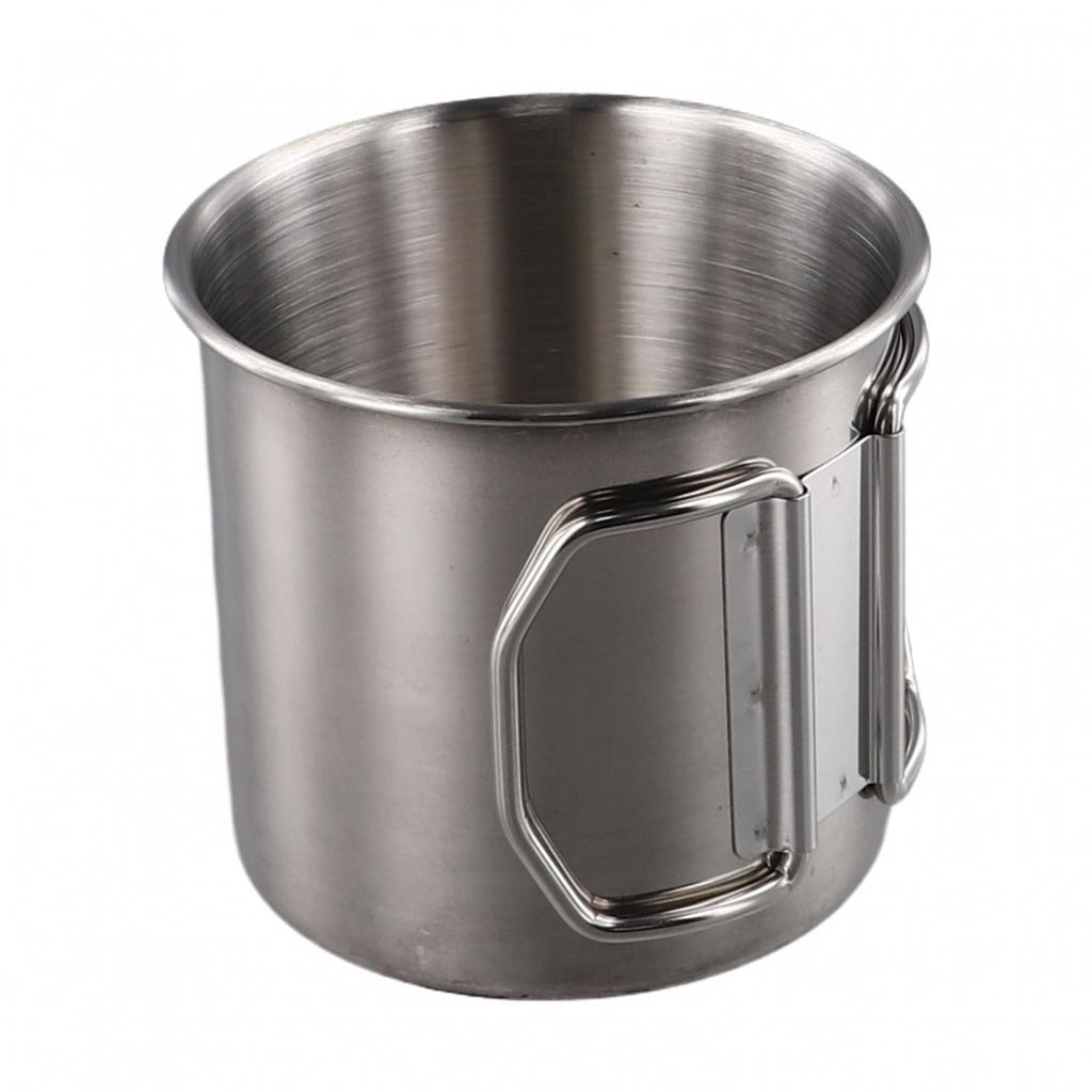 Lightweight Handle Water Cup Picnic Mug Silver 260/350/600/660ML